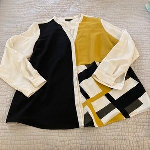 Outstanding Alfani Colorblock Blouse